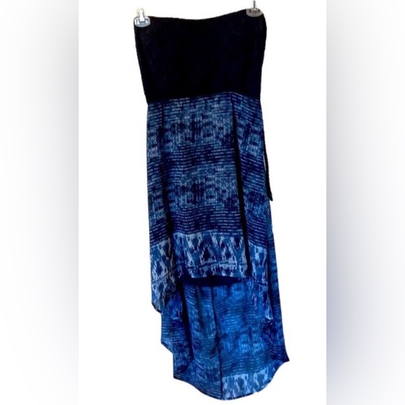 Strapless Summer Dress - Black & Blue XL - Picture 1 of 5
